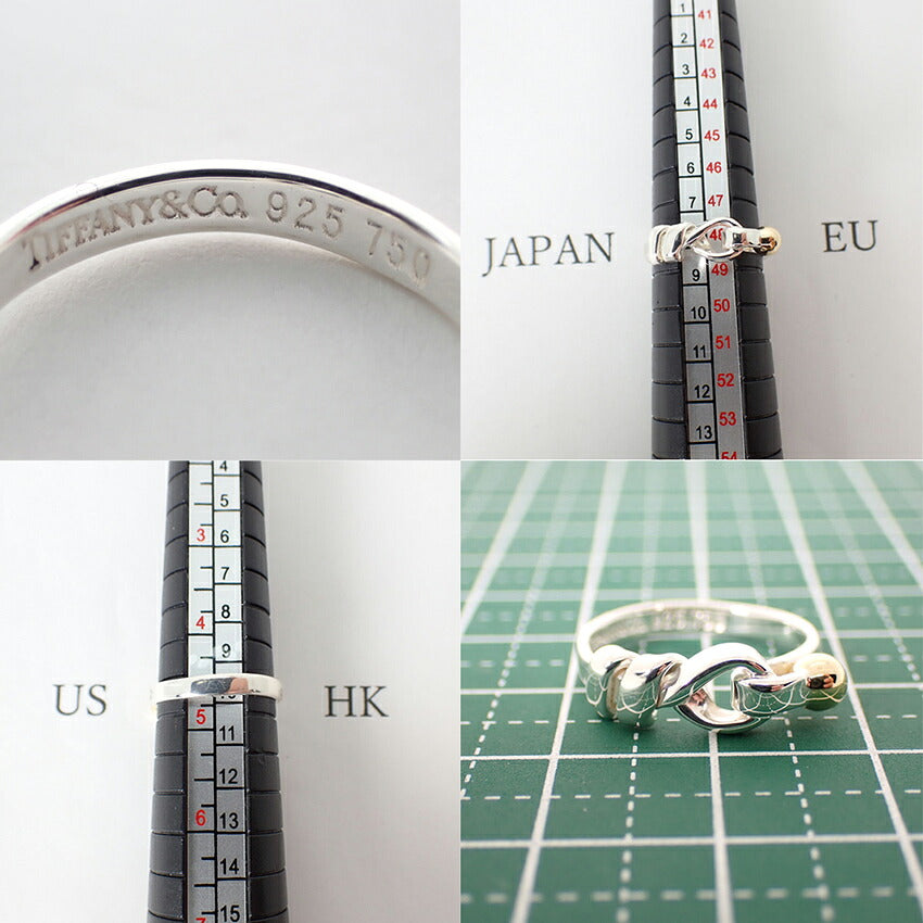 【中古】TIFFANY/ティファニー 925/750 フック&アイ リング /8号/j305-2
