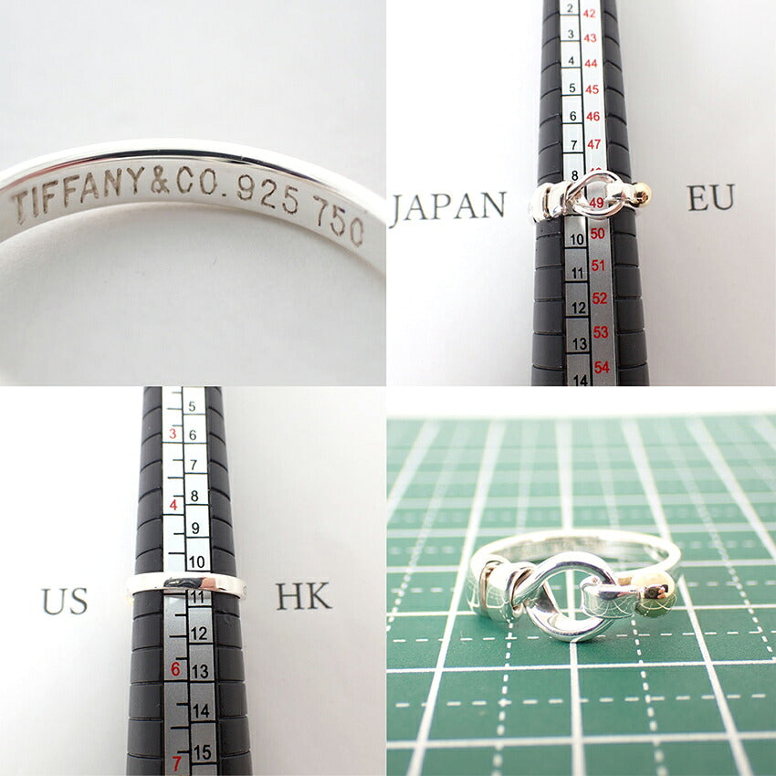 【中古】TIFFANY/ティファニー 925/750 フック&アイ リング /9号/j305-9