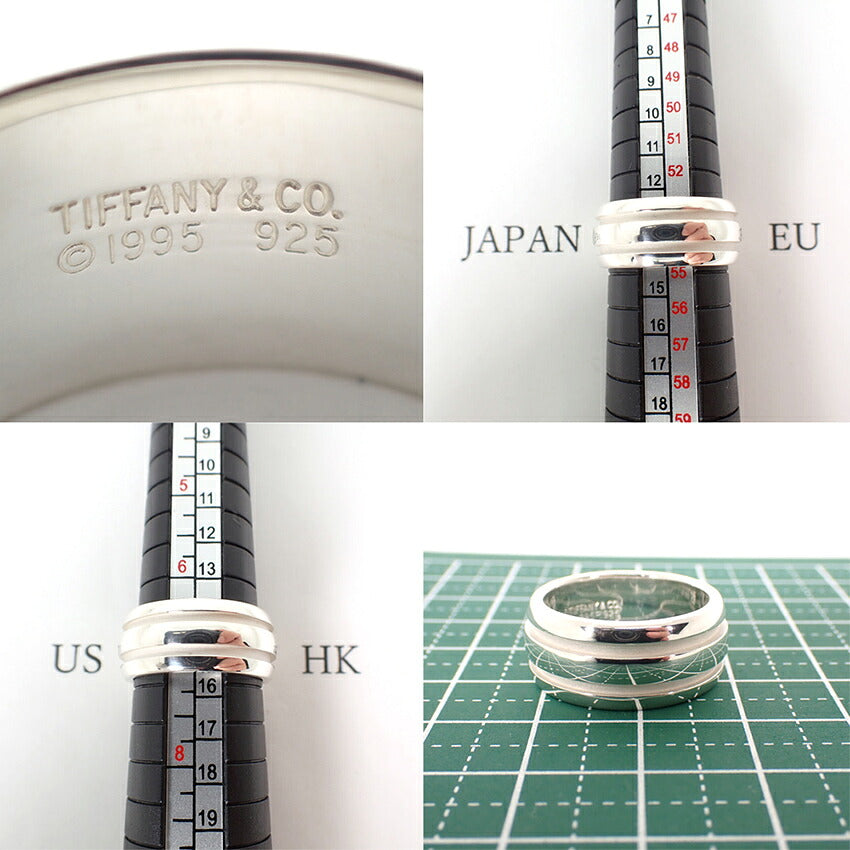 【中古】TIFFANY/ティファニー 925 ダブルライン リング /14号/j307-4