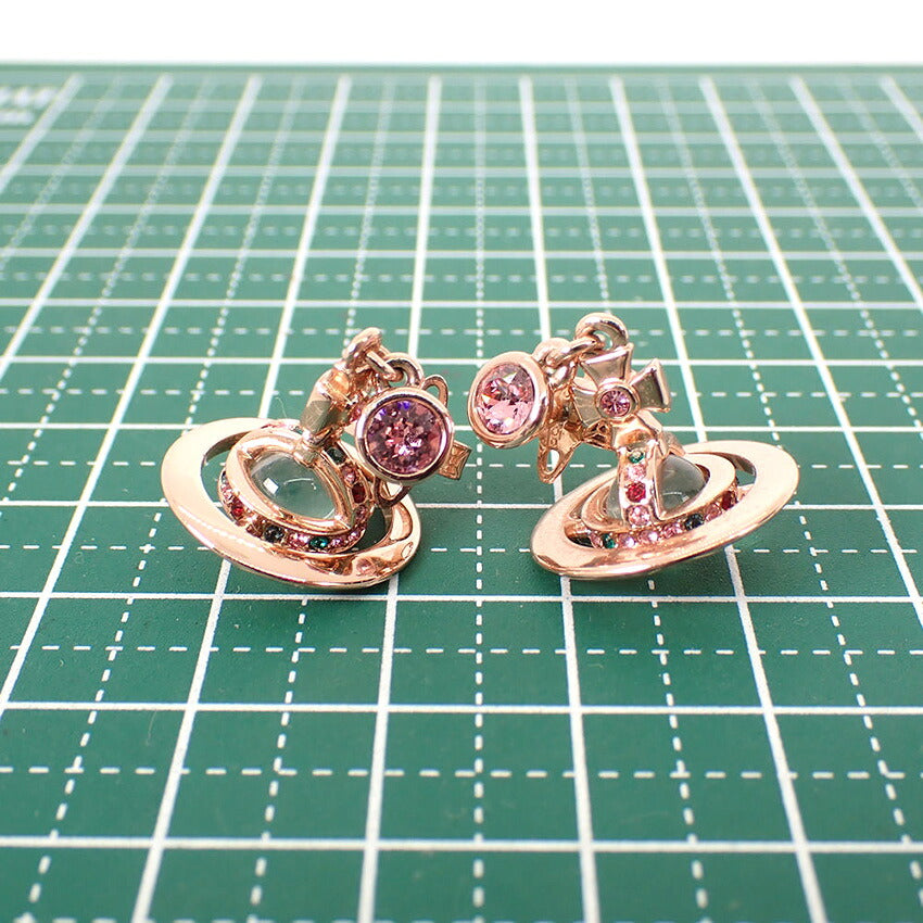 【中古】Vivienne Westwood/ヴィヴィアンウエストウッド オーブ クリスタル ピンク ピアス/j309-2