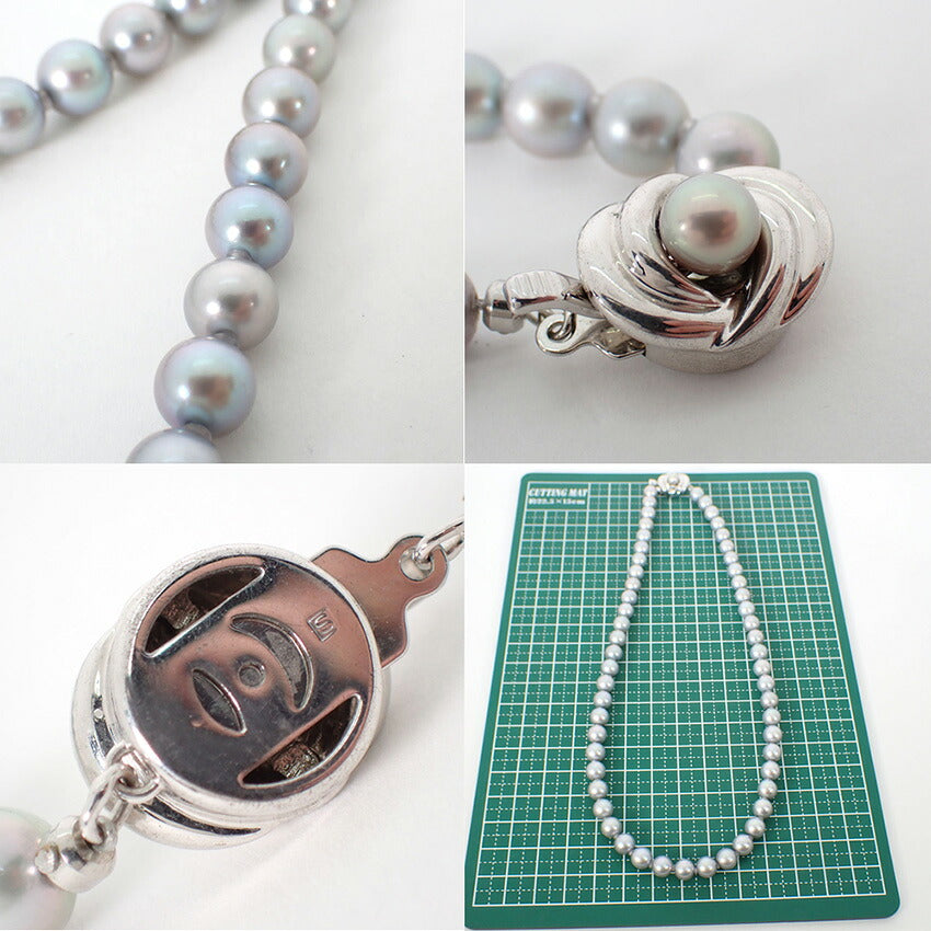 【中古】TASAKI/タサキ アコヤ真珠グレー SV 7.0-7.5mm パール ペンダント/ネックレス/j311-2