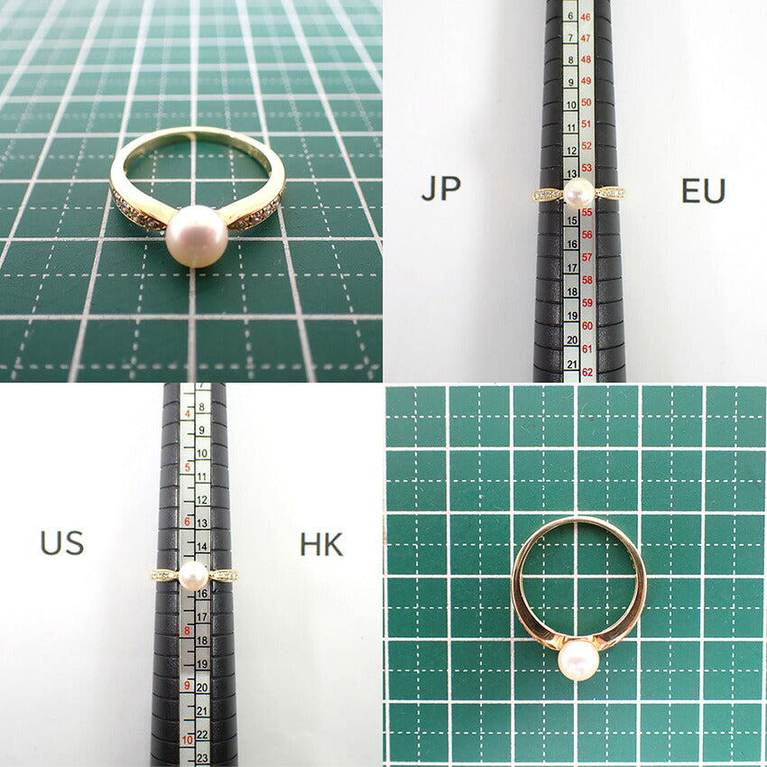 【中古】MIKIMOTO/ミキモト K18 アコヤ真珠 パール ダイヤモンド リング /14号/j317-5