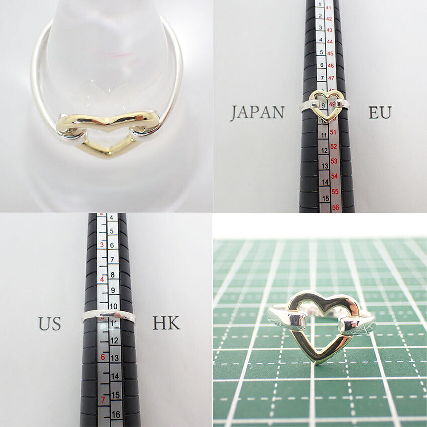 【中古】TIFFANY/ティファニー 925/750 オープンハート リング /8.5号/j324-6