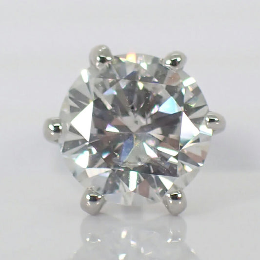 【新品】Pt900 ダイヤモンド 0.517 G SI-2 VG 中央宝石研究所ソーティング付き 片耳 ピアス/j325-6