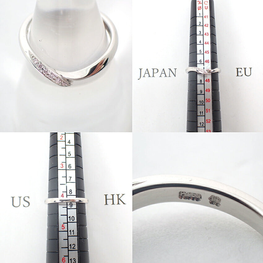 【中古】俄 Pt950 ピンクダイヤモンド リング 中宝ソ付き /7号/j326-3