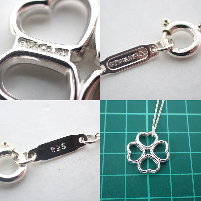 【中古】TIFFANY/ティファニー 925 ラビングハート クローバー ペンダント/ネックレス/j329-8