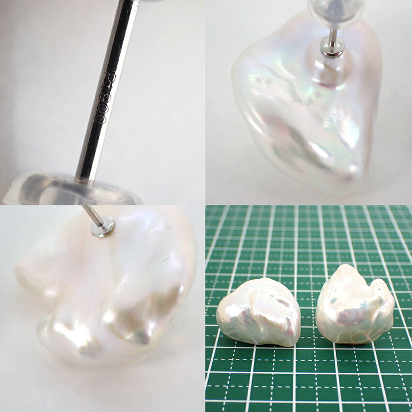 【新品】Pt900 淡水パール/スタッドピアス/j33-6