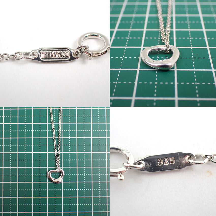 【中古】TIFFANY/ティファニー 925 オープンハート ペンダント/ネックレス/j330-1
