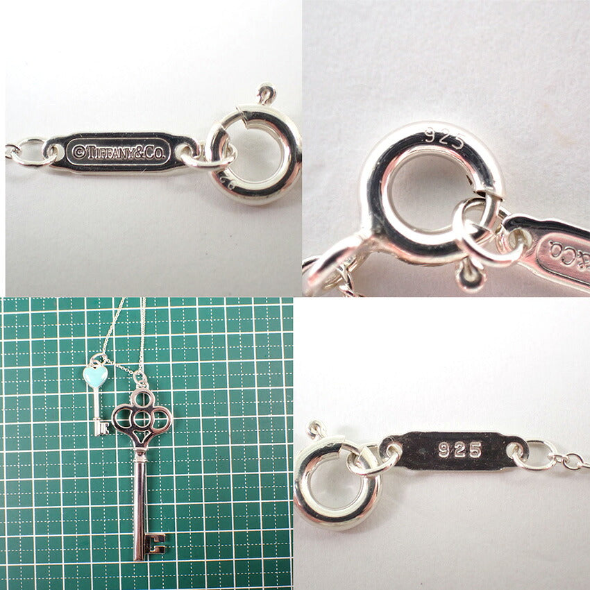 【中古】TIFFANY/ティファニー 925 キー ブルーハートキー ペンダント/ネックレス/j333-9