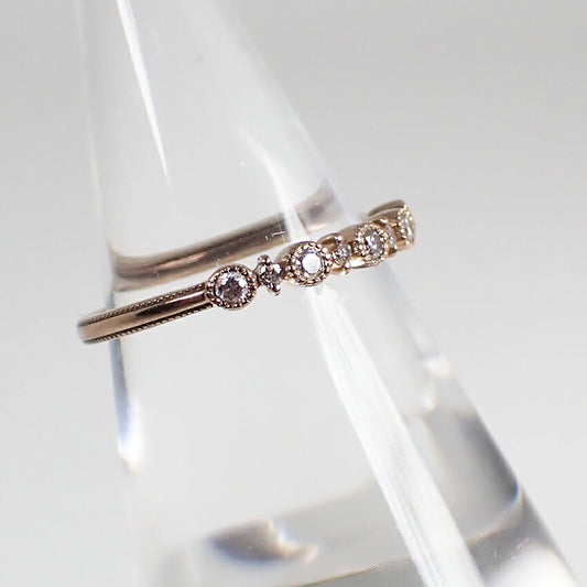 【中古】agete/アガット/K18PG/ダイヤモンド/0.14ct/リング /10号/j48-1