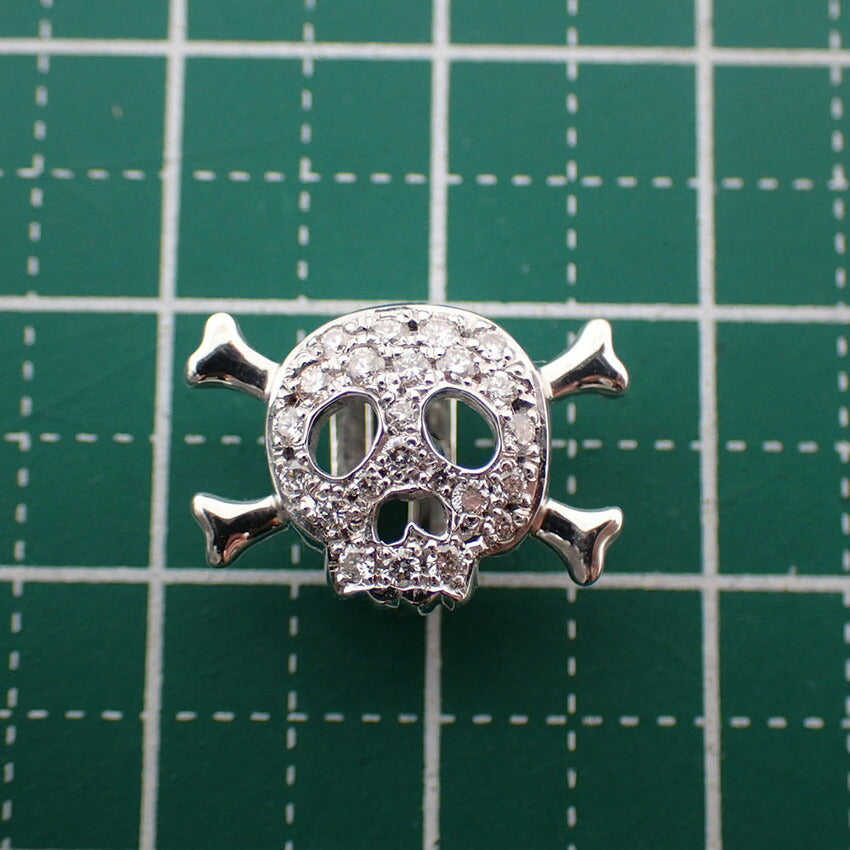 【中古】MIKIMOTO/ミキモト ペルリータ K18WG ダイヤモンド スカル ペンダント//j52-1