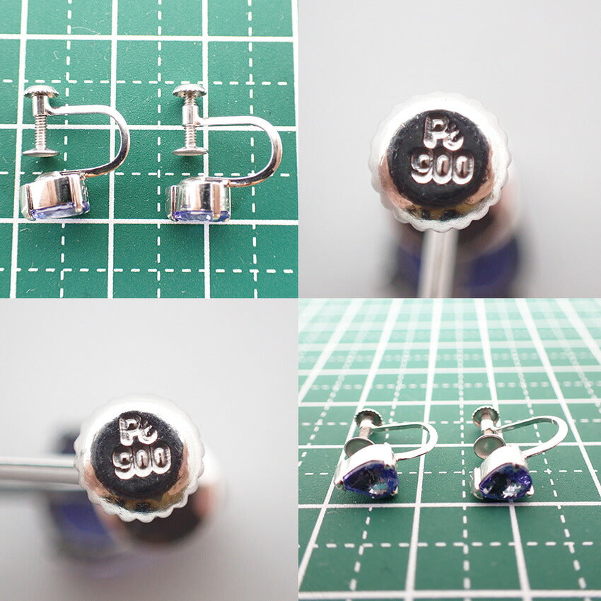 【中古】Pt900 タンザナイト イヤリング/j61-11