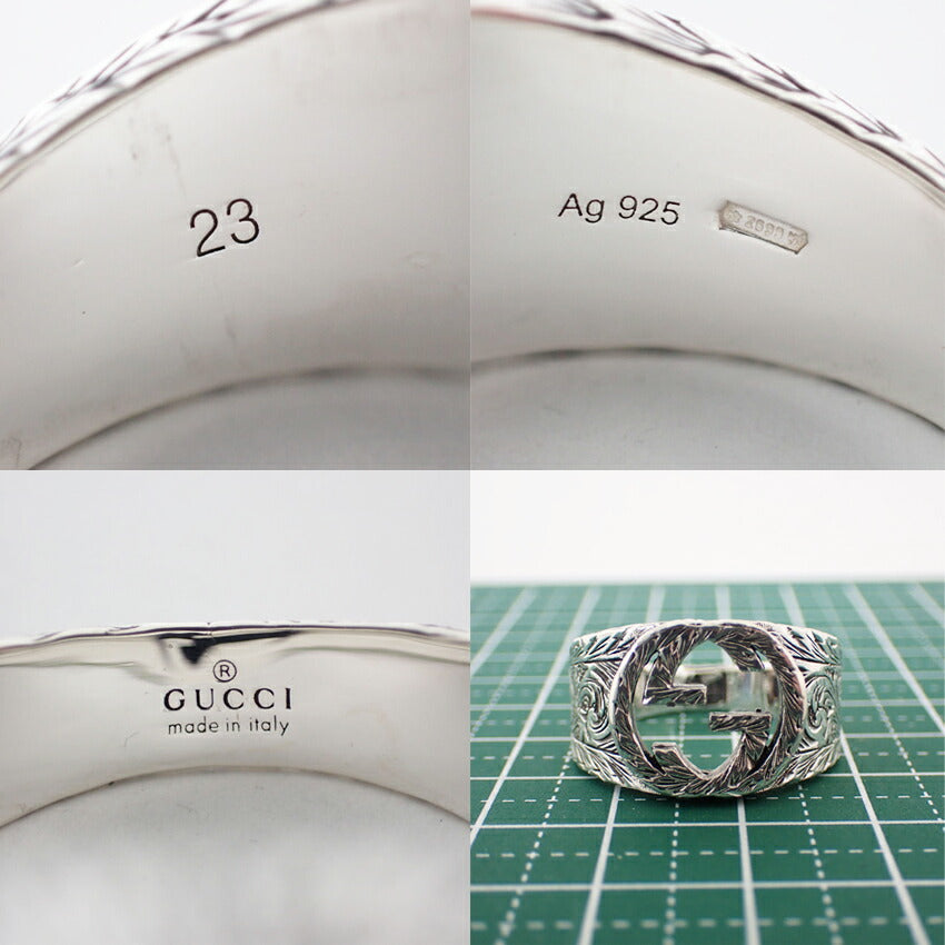 【中古】GUCCI/グッチ 925 インターロッキング リング /22号/j62-1