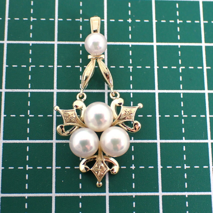 【中古】MIKIMOTO/ミキモト K14 アコヤ真珠 4.4~5.3mm ペンダントトップ/j65-1