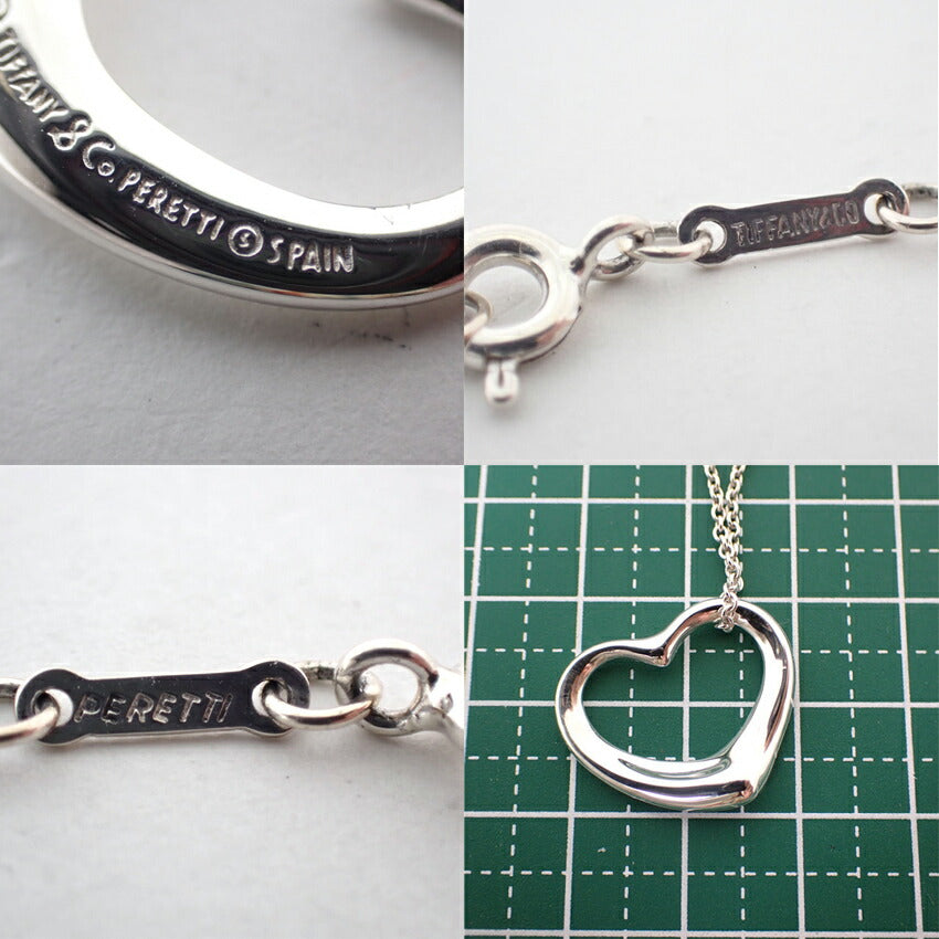 【中古】TIFFANY/ティファニー 925 オープンハート ペンダント/ネックレス/j69-7