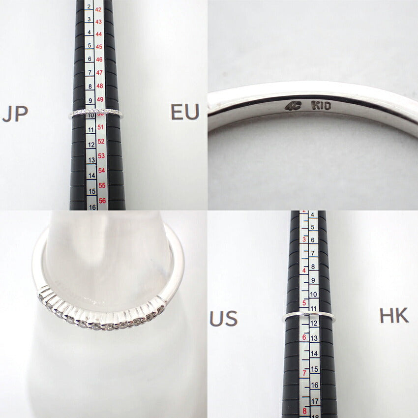 【中古】Canal4℃ K10WG ダイヤモンド リング /9号/j70-8