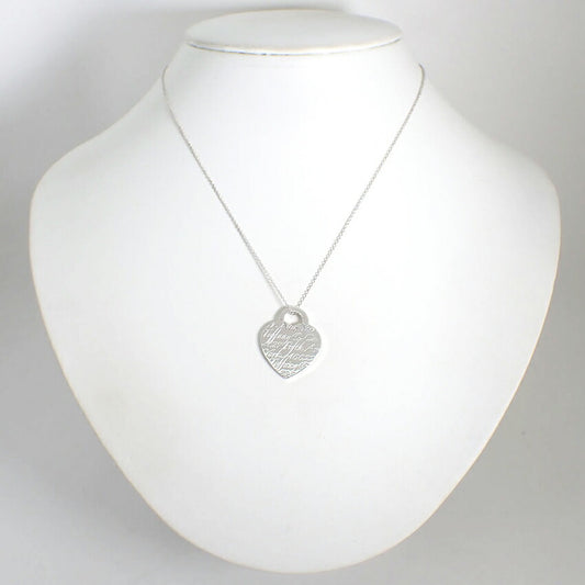 【中古】TIFFANY/ティファニー 925 ノーツハート ペンダント/ネックレス/j74-49