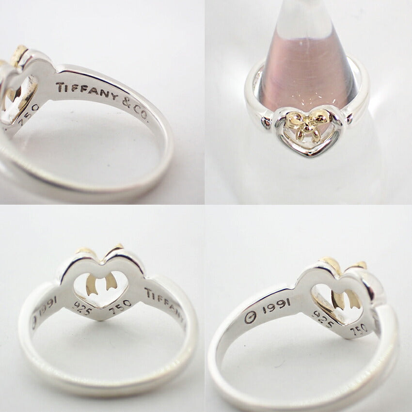 【中古】TIFFANY/ティファニー/925/750/リボン/ハート/リング/11号/j78-81