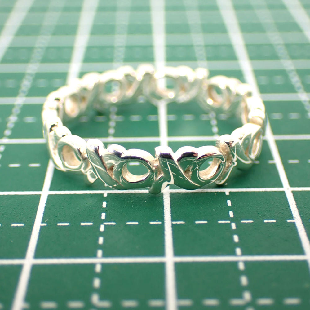 【中古】TIFFANY/ティファニー 925 パロマ・ピカソ ラブ&キス エタニティドリング /12.5号/j8-6