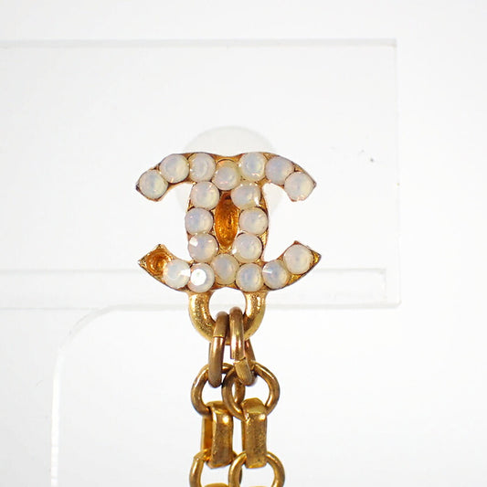 【中古】CHANEL/シャネル 金色ココマーク 5ラインストーンピアス 片方 /j83-5