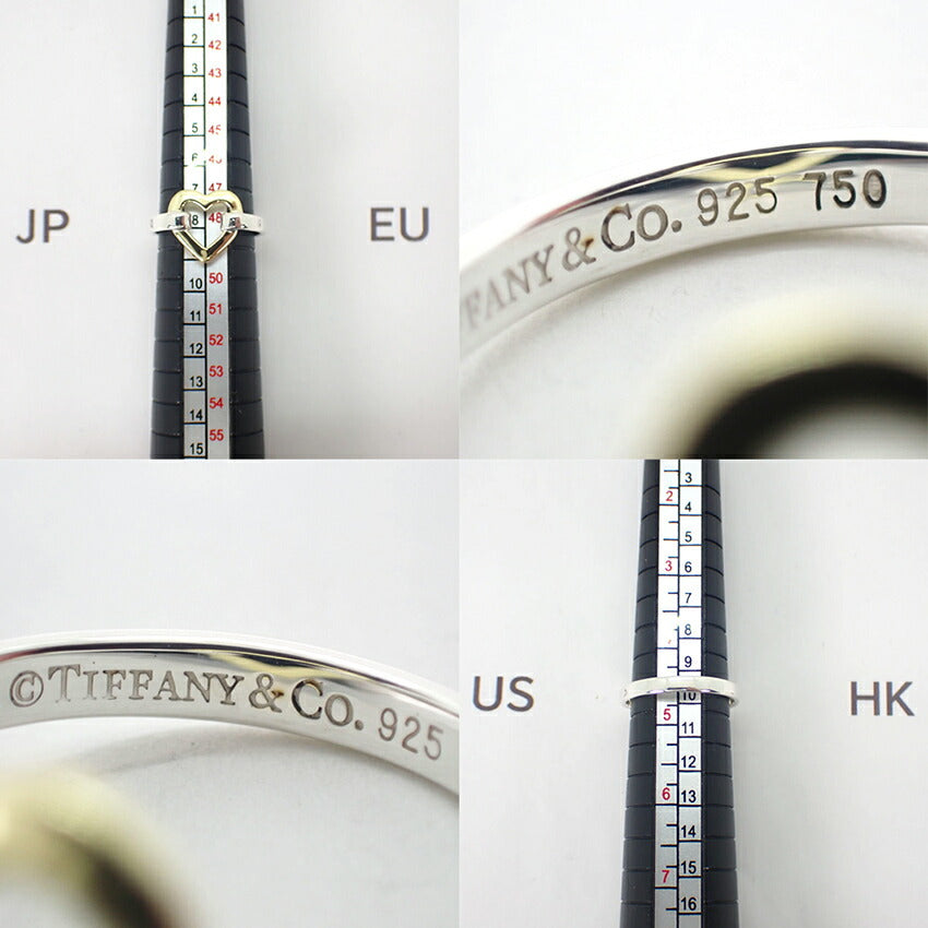 【中古】TIFFANY/ティファニー/925/750YG/ハート/リング/8号/j86-12