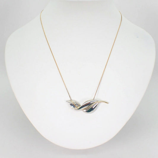 【中古】TIFFANY/ティファニー/925/750/ ヴィンテージ/リーフ/ネックレス/j86-4