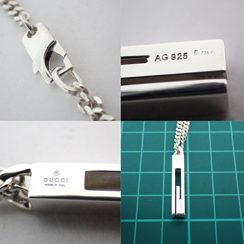 【中古】GUCCI/グッチ/925/Gモチーフ/ペンダント/喜平ネックレス/j89-9