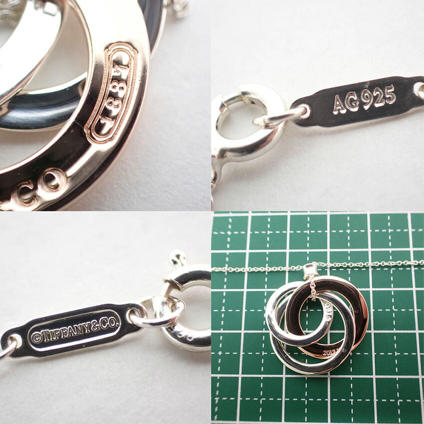 【中古】TIFFANY/ティファニー 925/メタル 1837 インターロッキング サークル ネックレス/j9-11