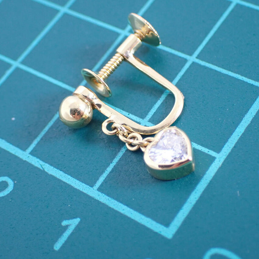 【中古】TASAKI/タサキ K18 ダイヤモンド0.27 ハートシェイプ 片方イヤリング/j92-12
