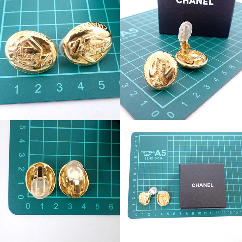 【中古】CHANEL/シャネル マドモアゼル 金色メッキ イヤリング/j92-13