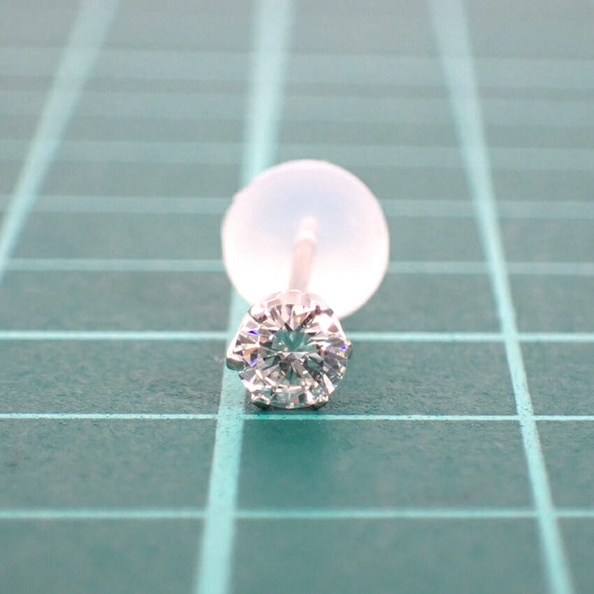 Pt900 ダイヤモンド ピアス 0.195ct G VS2 VG 中央宝石研究所ソーティング付き/j96-4