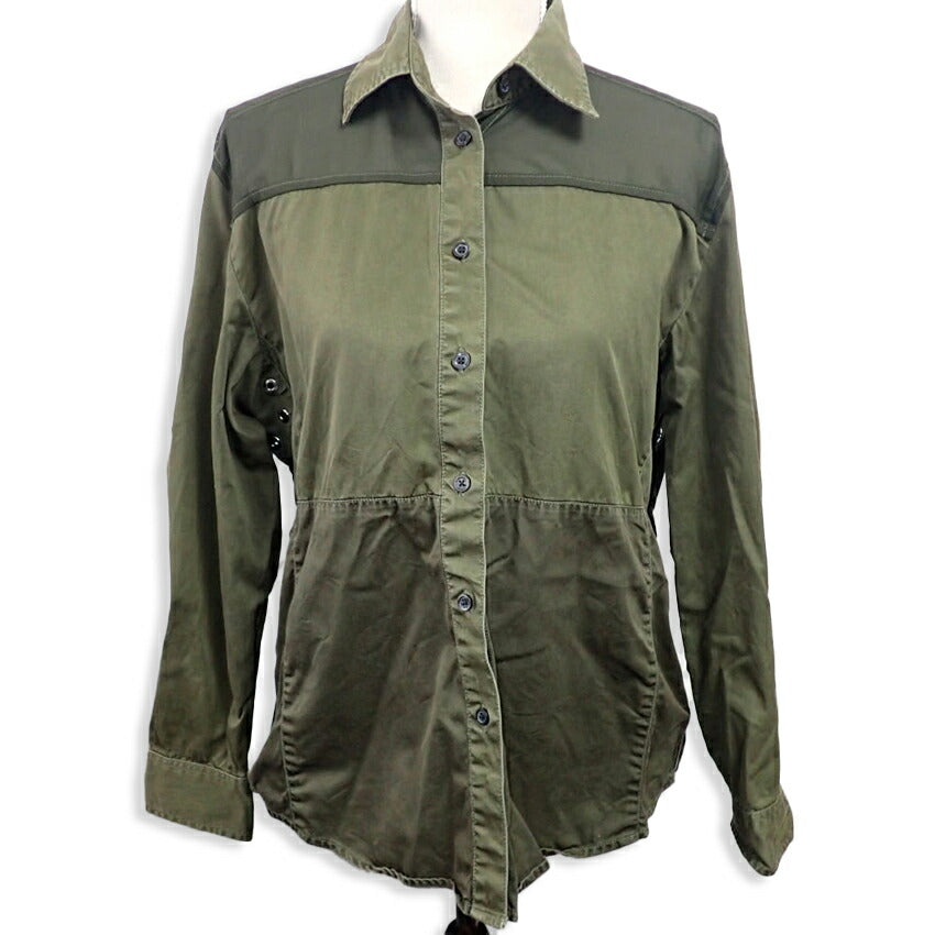 【中古】DIESEL/ディーゼル シースルー ミリタリー 長袖 シャツ[b26-24］