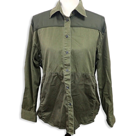 【中古】DIESEL/ディーゼル シースルー ミリタリー 長袖 シャツ[b26-24］