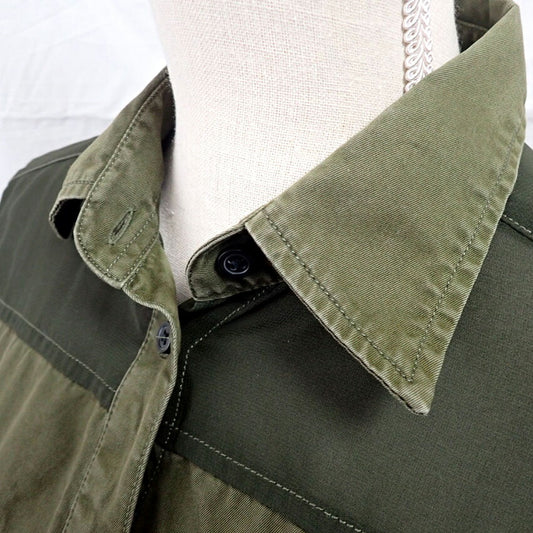 【中古】DIESEL/ディーゼル シースルー ミリタリー 長袖 シャツ[b26-24］