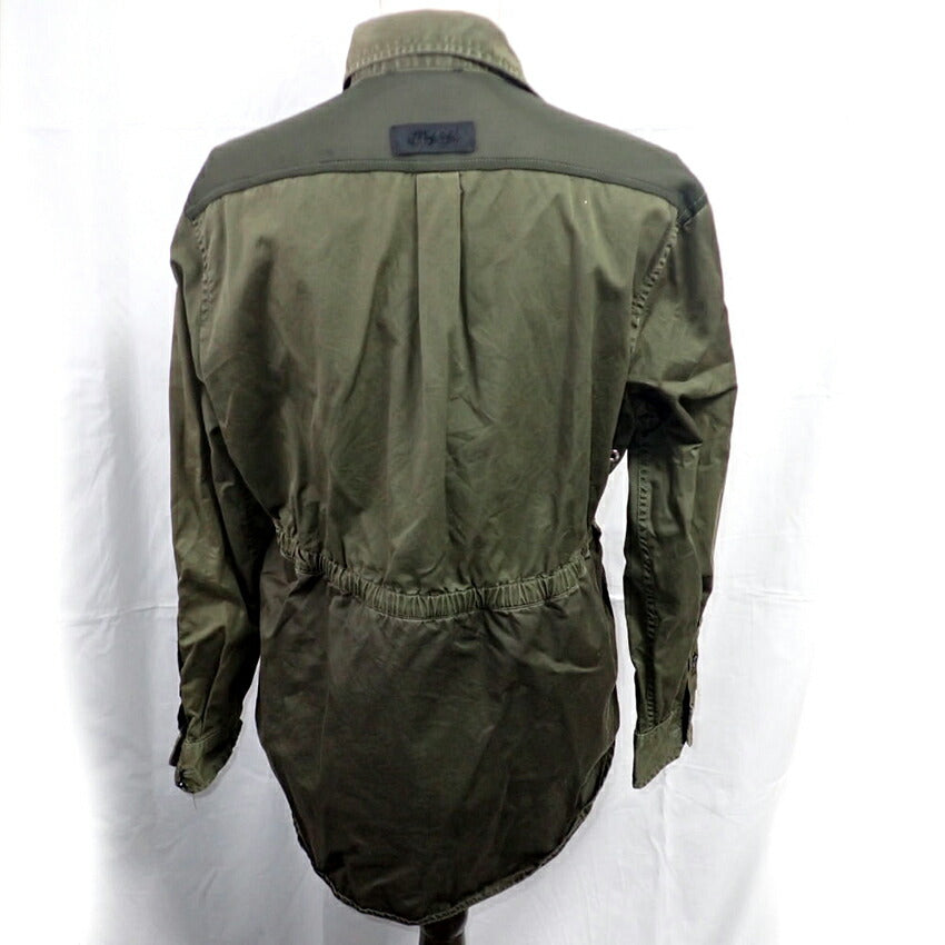 【中古】DIESEL/ディーゼル シースルー ミリタリー 長袖 シャツ[b26-24］
