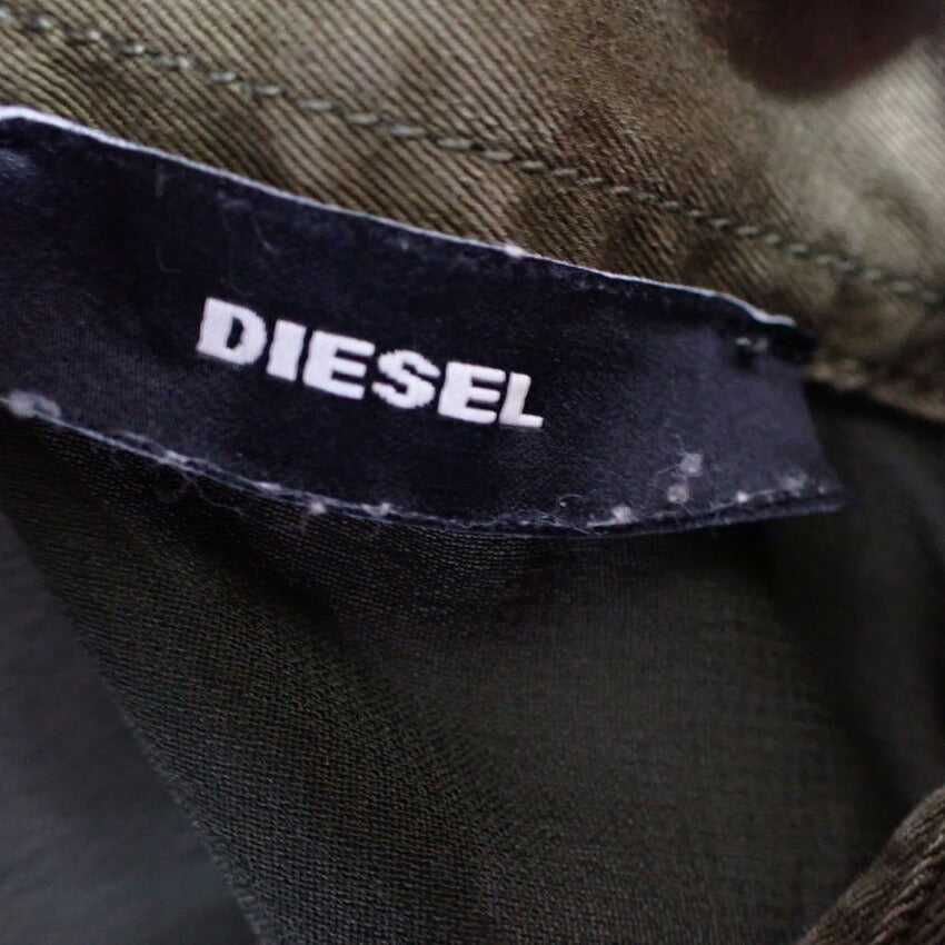 【中古】DIESEL/ディーゼル シースルー ミリタリー 長袖 シャツ[b26-24］