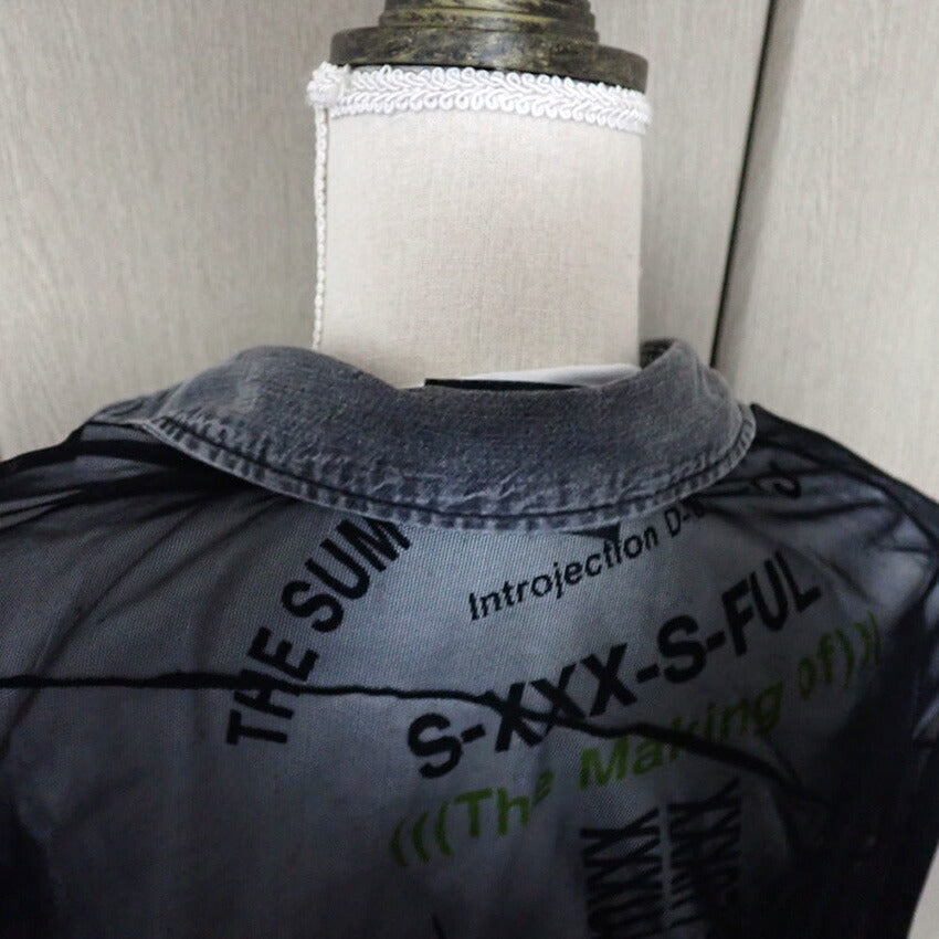 【中古】DIESEL/ディーゼル デニムミックス シースルー シャツ[b27-26］
