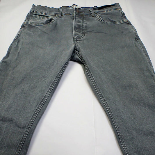 【中古】ZARA ボタンフライ デニム スキニーパンツ[b33-56］