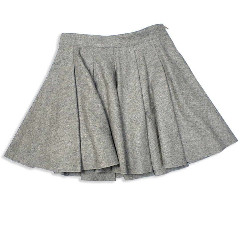 【中古】MUSE/ミューズ ウール 厚手 サイドジップ フレアスカート[b36-27］