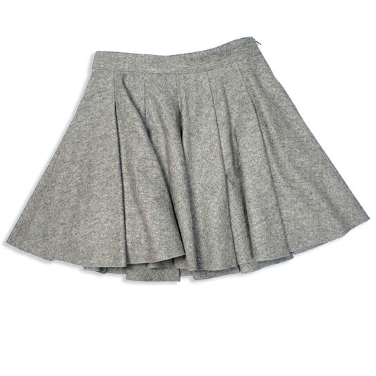 【中古】MUSE/ミューズ ウール 厚手 サイドジップ フレアスカート[b36-27］
