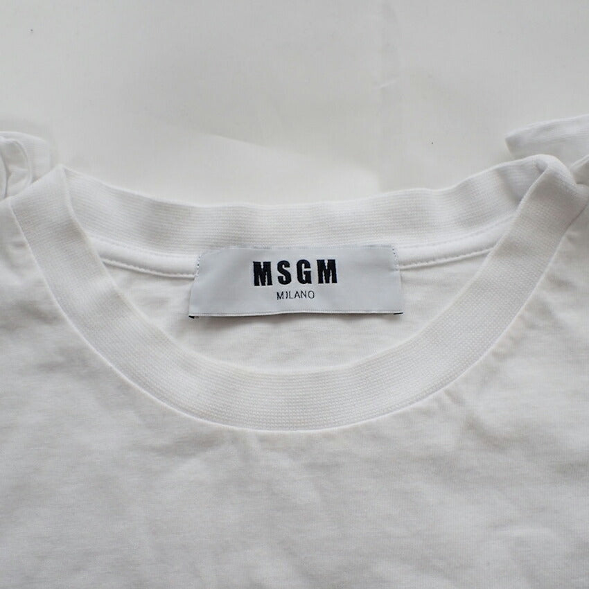 【中古】MSGM/エムエスジーエム フリル カットソー[b37-31］