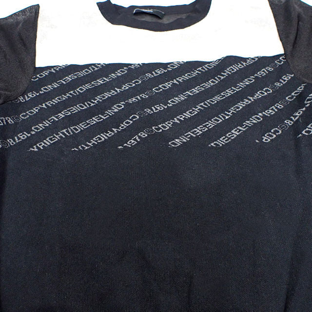 【中古】DIESEL/ディーゼル バイカラー メッシュ カットソー[b4-3］