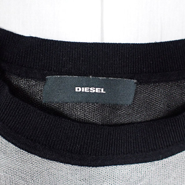 【中古】DIESEL/ディーゼル バイカラー メッシュ カットソー[b4-3］