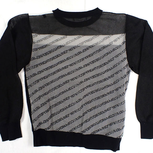 【中古】DIESEL/ディーゼル バイカラー メッシュ カットソー[b4-3］
