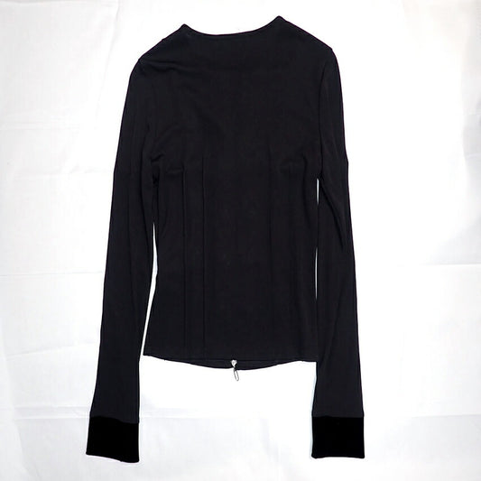 【中古】FOXEY NEWYORK ノーカラー ジップアップ トップス[b43-31］
