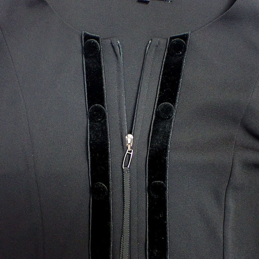 【中古】FOXEY NEWYORK ノーカラー ジップアップ トップス[b43-31］