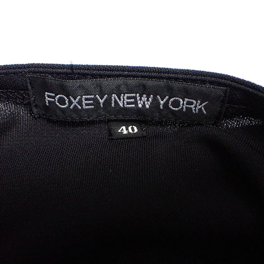 【中古】FOXEY NEWYORK ノーカラー ジップアップ トップス[b43-31］