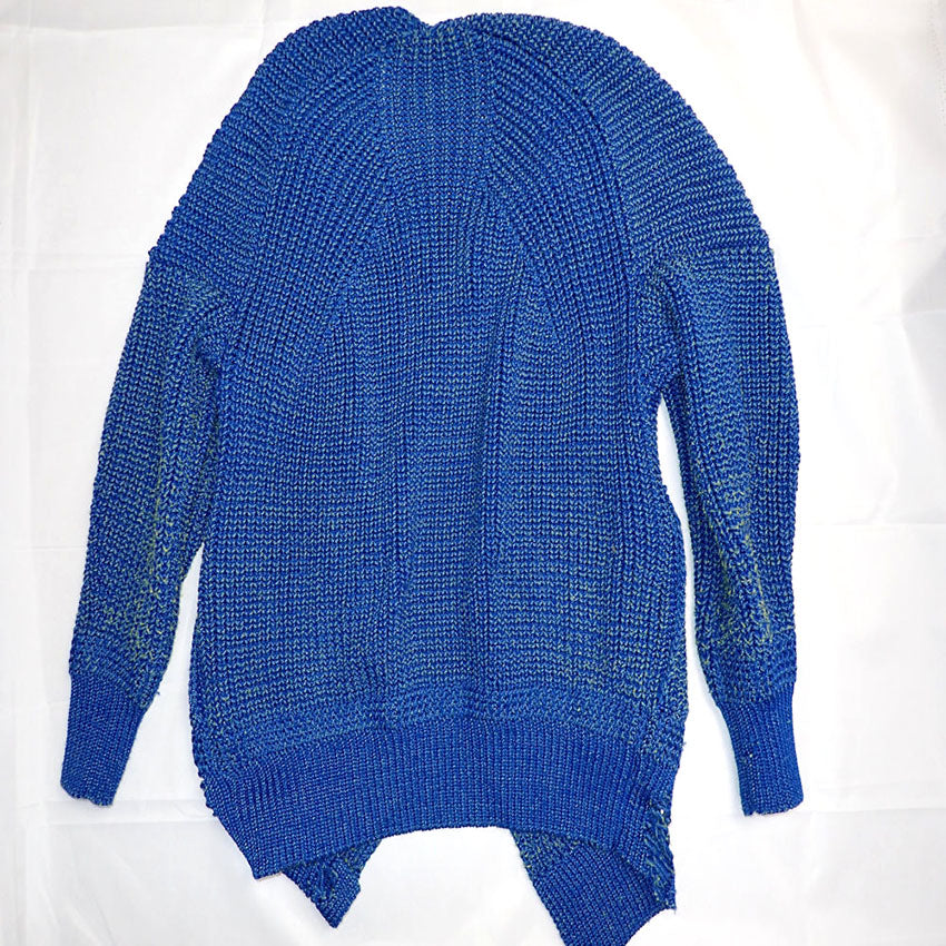 【中古】DIESEL/ディーゼル 厚手 ブルーニットカーディガン[b43-33］