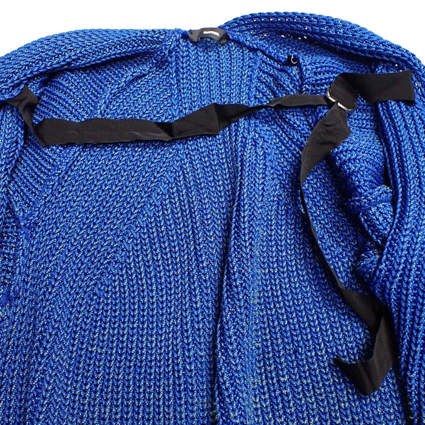 【中古】DIESEL/ディーゼル 厚手 ブルーニットカーディガン[b43-33］