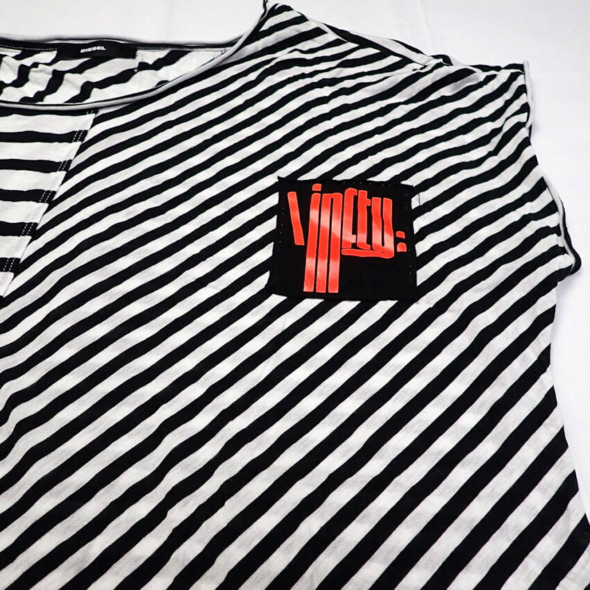 【中古】DIESEL/ディーゼル 切り替えし ダメージ モード レイヤードトップス[b44-43］